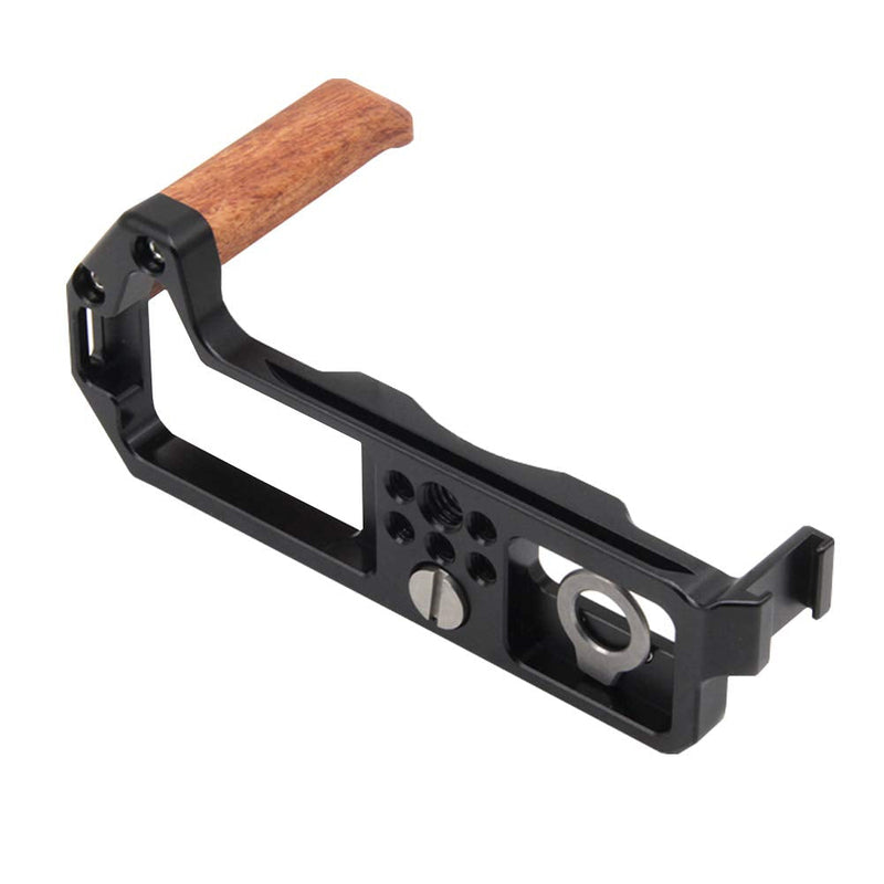 Camera Hand Grip for Fuji Fujifilm XT4 X-T4, Aluminum Alloy Video Bracket Accessories with Arca Swiss Plate, Wooden Side Grip and Cold Shoe Mount