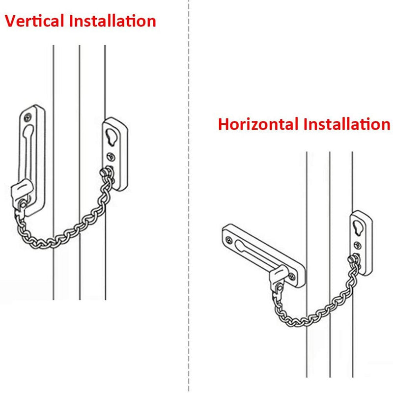 MroMax Home Safety Burglarproof Chain Door Guard 304 Stainless Steel Security Lock for Door and Home Security Silver Tone 1Pcs
