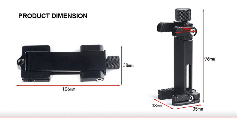 Sunwayfoto CPC-02 Phone Clamp Tripod Stand Smartphone Clamp Adapter Mount Aluminium Arca Swiss