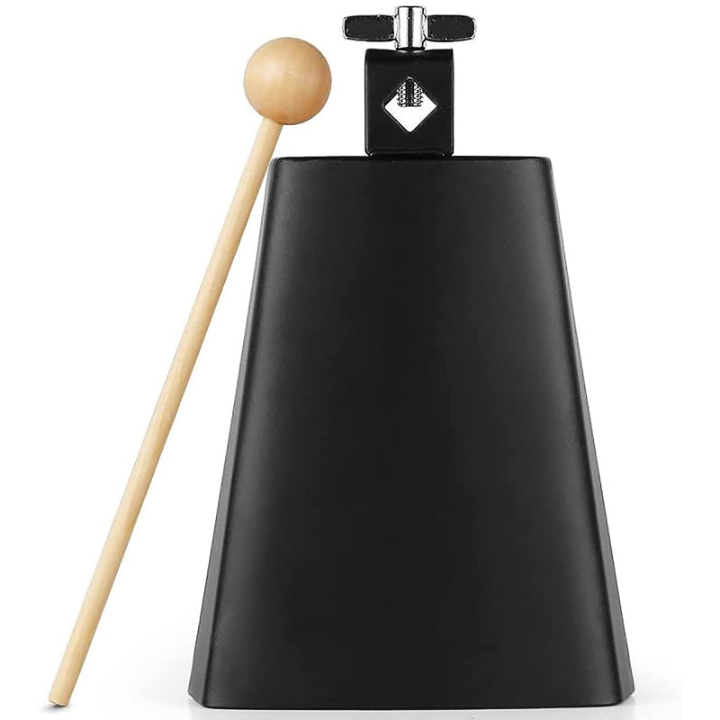 Steel CowBell with Stick, Noise Makers Hand Metal Percussion Cow bells for Drum Set (4") 4"