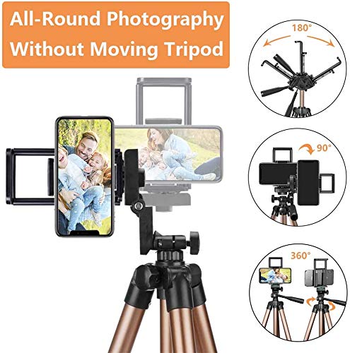 MOREVON Tripod for ipad, [Latest Upgrade] 53" Tripod for iPhone Camera Tablet, Lightweight Aluminum Tripod Stand with Remote, Universal 2 in 1 Phone/Tablet Holder, for Smartphone, Tablet, Camera