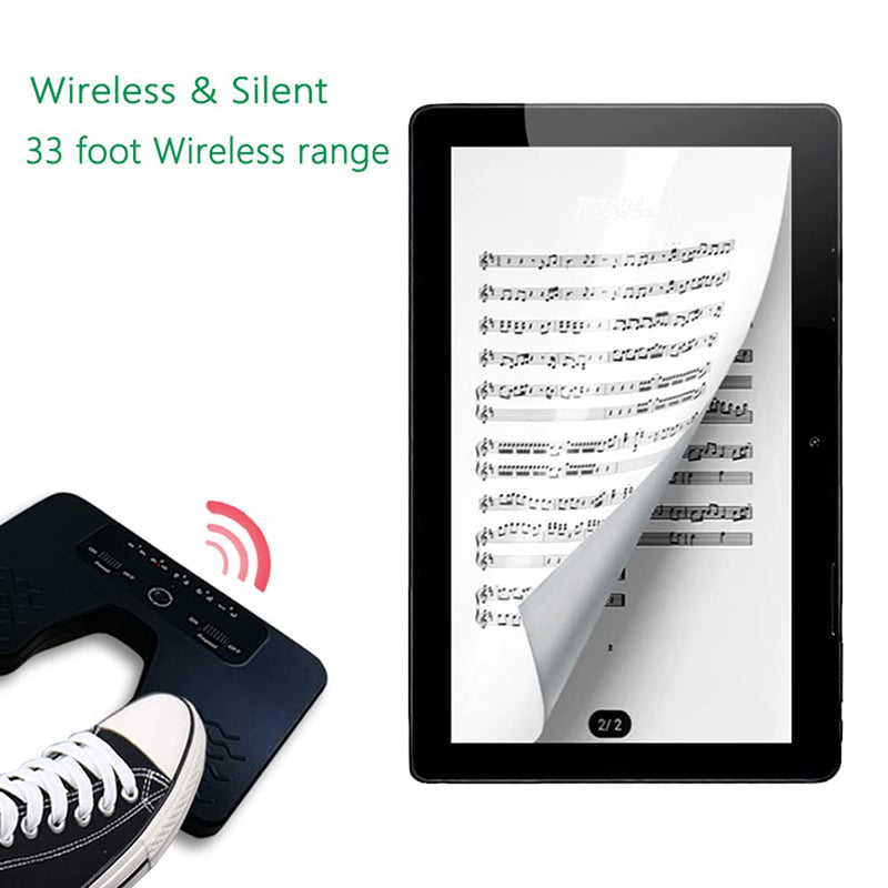 Yueyinpu Wireless Foot Pedal Double Switch Music Page Turner for Tablets Smartphones Rechargeable Anti-Skid Pad