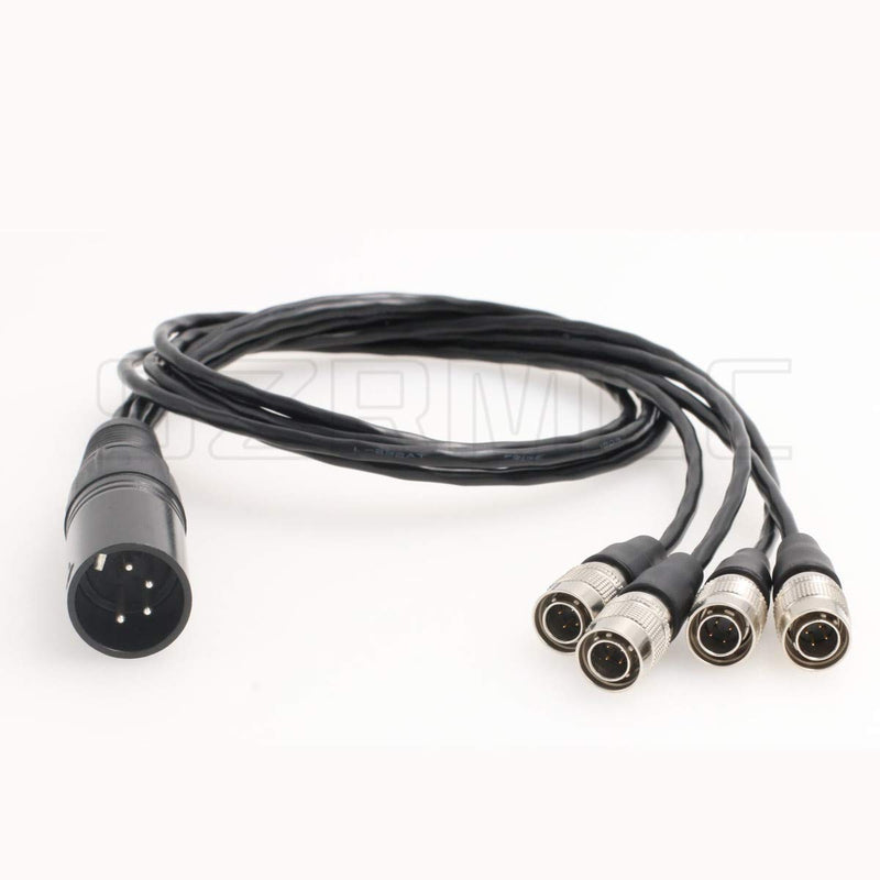 SZRMCC XLR 4 Pin Male to 4 Split Hirose 4 Pin Male Power Cable for Zaxcom Sound Devices 688 664 Zoom F8