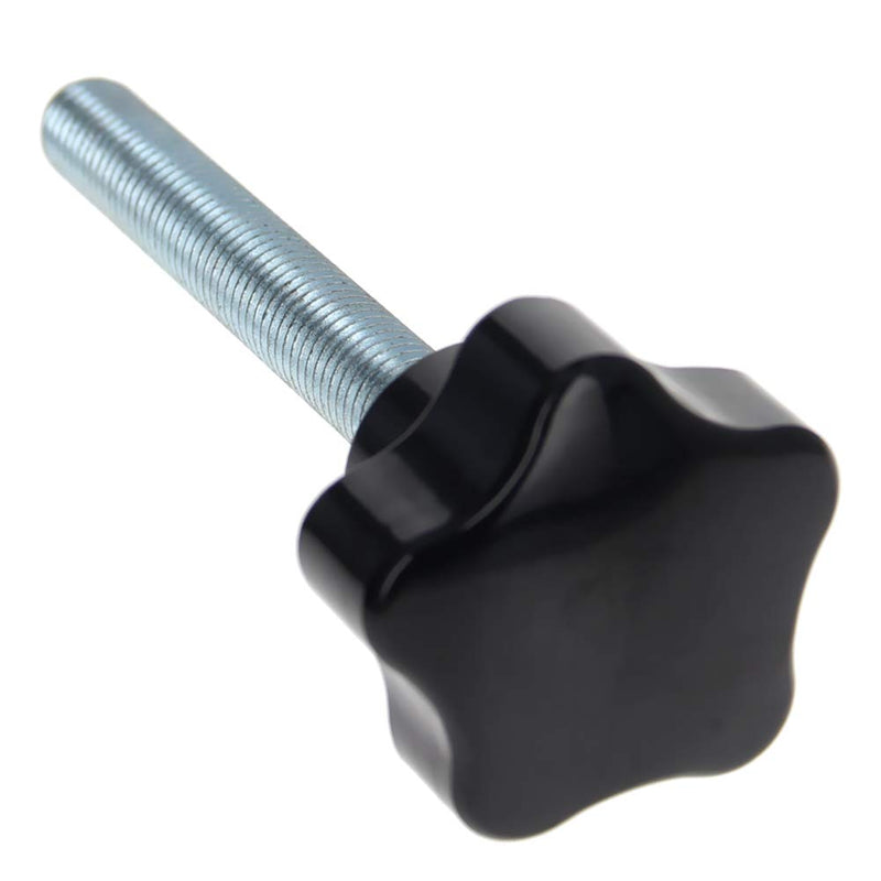 Othmro 2Pcs Star Lock Nut Rod Knobs, M8x40mm Male Thread Replacement Star Hand Knobs Tightening Screws Hand Tightening Knobs Quick Removal Replacement Parts for Saws Drill Presses Lathes Black