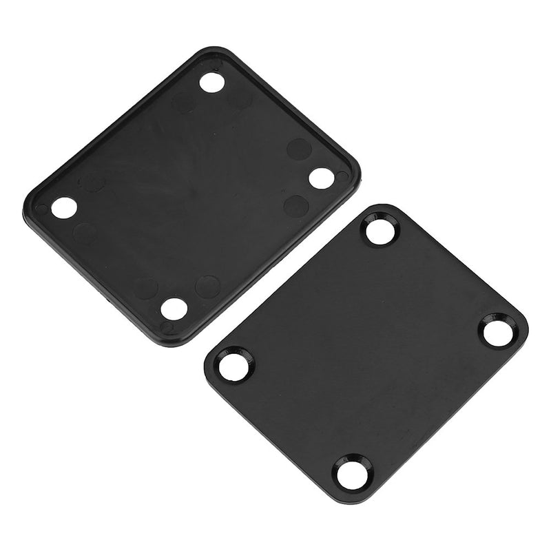 Guitar Neck Plate, Steel Alloy Durable Reinforced Steel Alloy Neck Plate with Screws Parts for Electric Guitar Bass(Black) Black