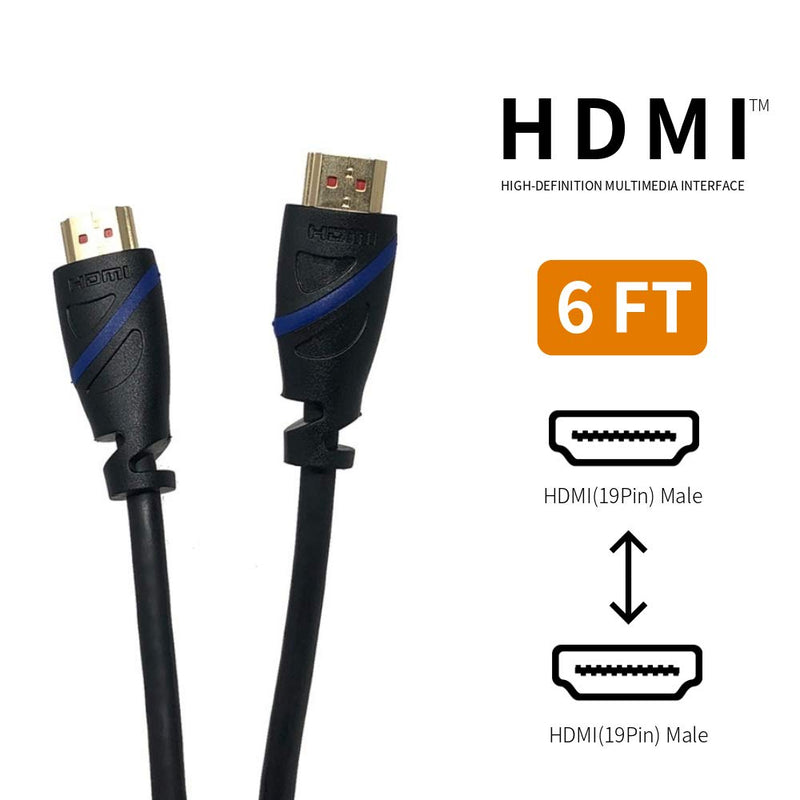 Ultra High Speed HDMI Cable/Cord(Certified), 8K HDMI 2.1 Cable 6 Foot, RGB4:4:4 48Gbps 8K 60Hz,4K 120Hz, HDR, eARC, Compatible with Apple TV/ Roku/ Netflix PS5 Pro/ Xbox/Samsung/Sony/ LG and More.