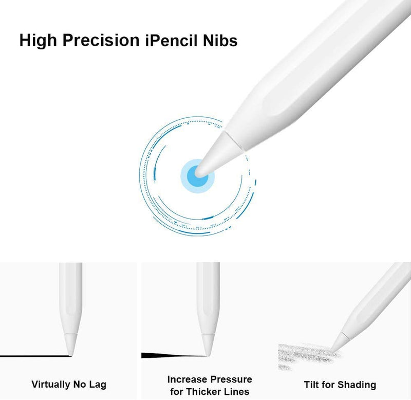 4 Pack Replacement Tips for Apple Pencil - High Sensitivity Apple Pencil Nibs Compatible with Apple Pencil 1st & 2nd Generation