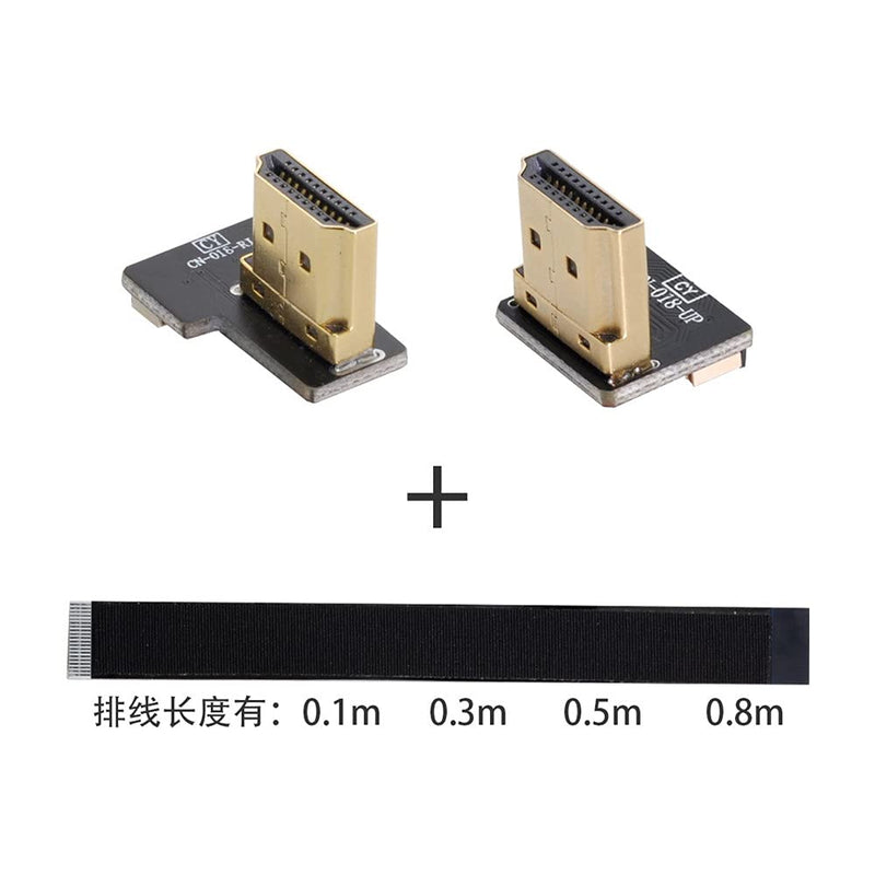 [AUSTRALIA] - Xiwai 20cm CYFPV Dual 90 Degree Right-Up Angled HDMI Type A Male to Male HDTV FPC Flat Cable for FPV HDTV Multicopter Aerial Photography 0.2m 