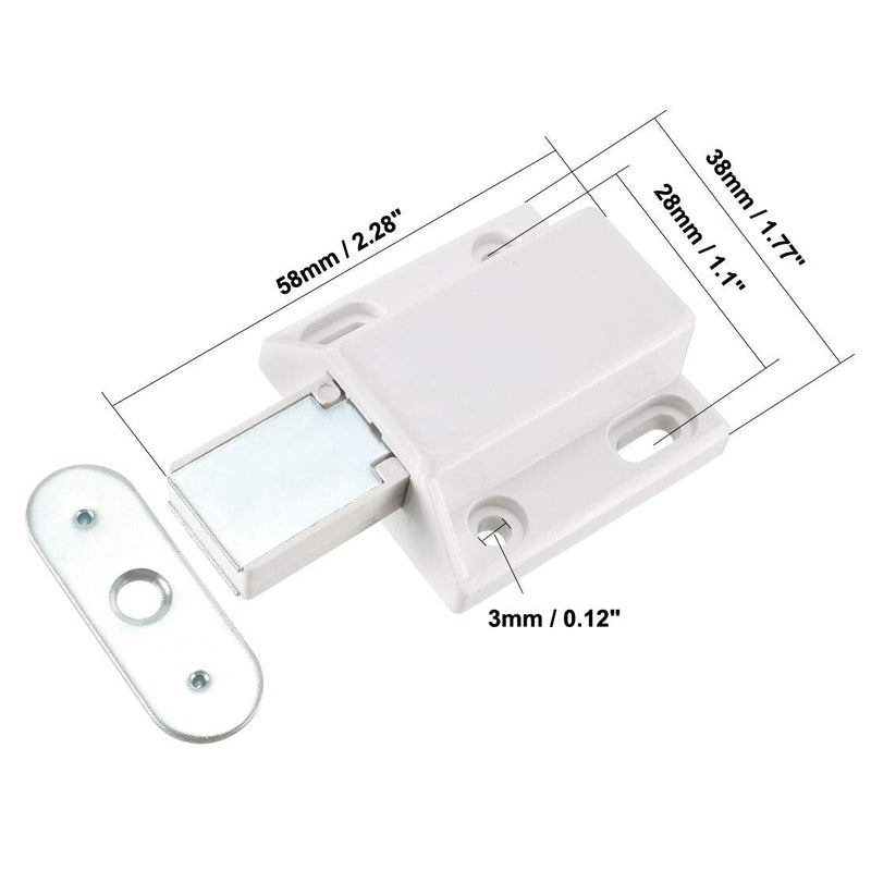 [AUSTRALIA] - uxcell 5-8mm Glass Door Magnetic Touch Catch Latch Closure Plastic White with Clamp 4 Set 