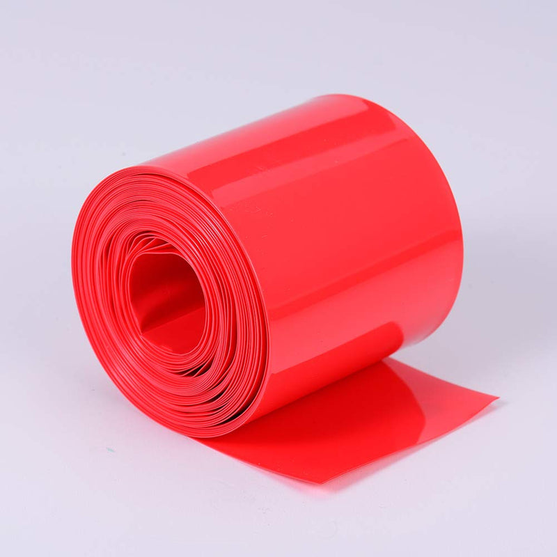 Othmro Battery Shrink Wrap PVC Heat Shrink Tubing Flat Width 50mm, Length 5m for Big Battery Pack Power Red 50mm/1.97"x5m/16.4ft