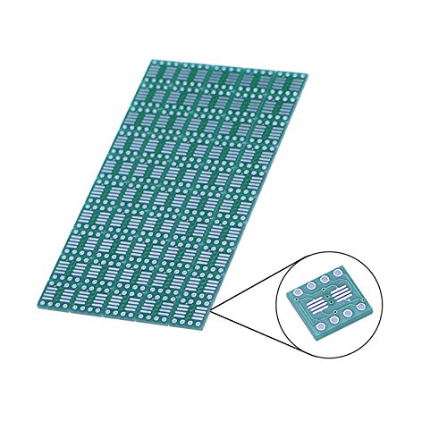 JIUWU 50pcs 8 Pin Double Side Prototype PCB Printed Adapter Board SO MSOP TSSOP SOIC SOP8 to DIP8 Green
