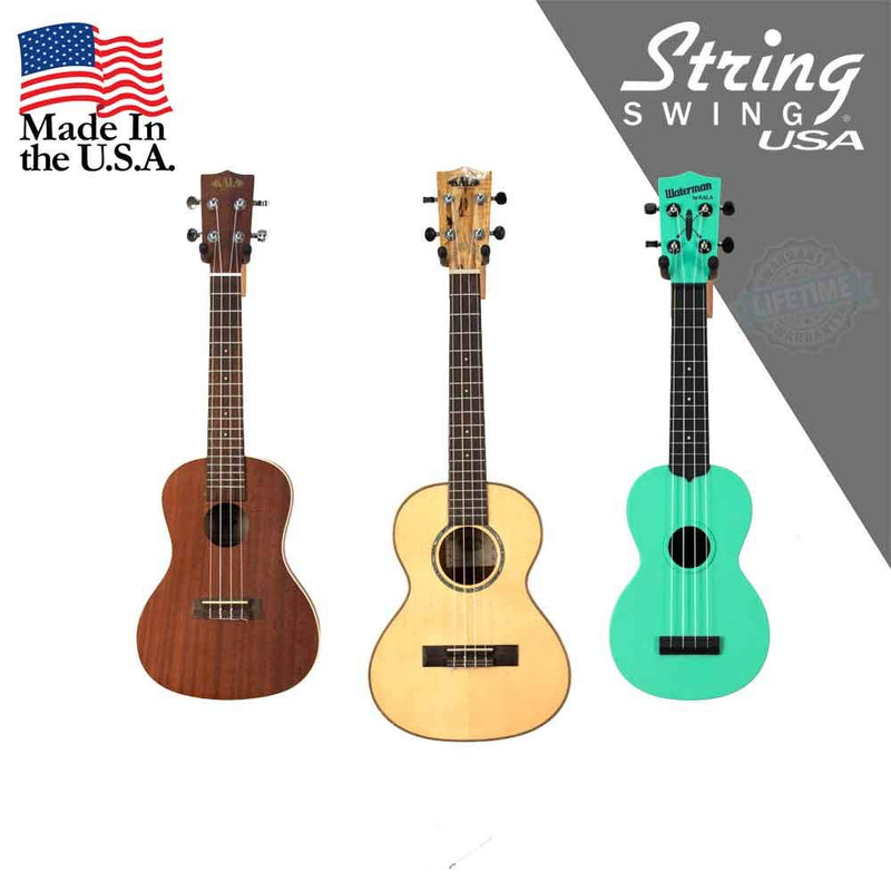 Ukulele Hanger Wooden Wall Mount Made in the USA or Mandolin Hanger - Cherry Hardwood - by String Swing CC01UK-C2 (2 Pack) Two Pack