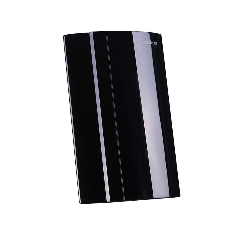 ANTOP Antenna Inc. AT-212FM Curved Panel AT-212FM Indoor Amplified AM/FM Antenna, Black 7.46 x 4.67 x 1.18 in