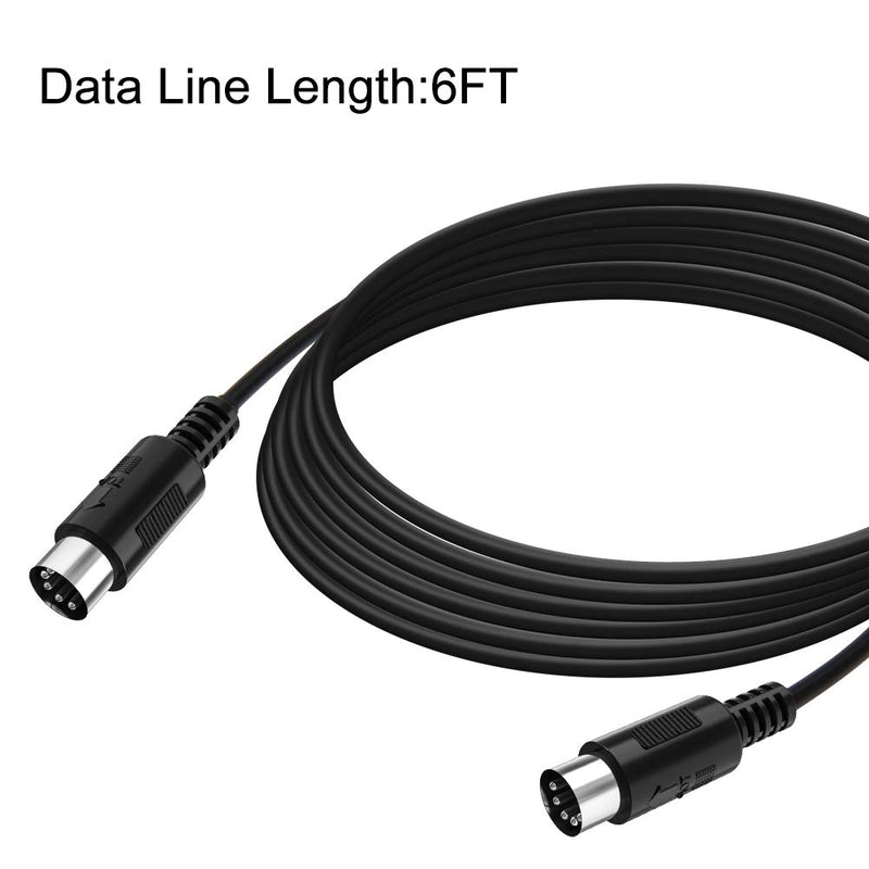 MIDI Cable 5 Pin DIN Male to Male for MIDI Controller 2M, Ancable Midi Cable Compatible with Synthesizer, Piano Keyboard, Sequencer, Electronic Drums, Effect Processor, Sampler, Multi-Effect Pedal 1 Pack