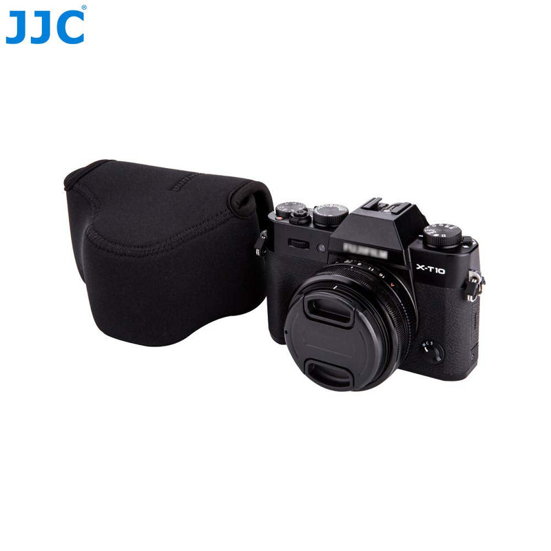 JJC Neoprene Camera Case Protective Sleeve Pouch for Fuji Fujifilm X-T30 X-T20 X-T10 + XC 15-45mm PZ/XF 35mm f2 R/XF 18mm f2 R Lens and Other Camera & Lens S Size