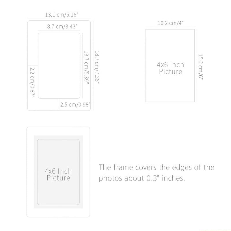 Monolike Paper Photo Frames 4x6 Inch White 20 Pack - Fits 4"x6" Pictures 4x6 White 20p