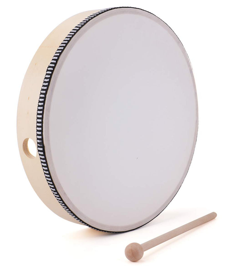Foraineam 12 Inch & 10 Inch & 8 Inch Hand Drum Percussion Wood Frame Drum with Drum Stick