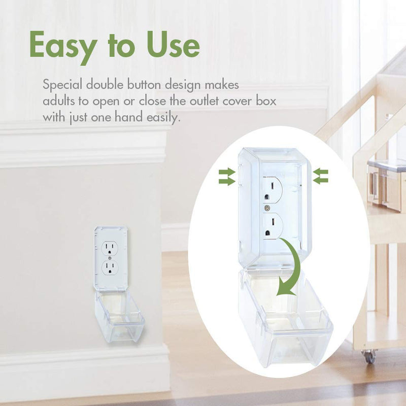 EUDEMON Baby Safety Electrical Outlet Cover Box Childproof Large Plug Cover for Babyproofing Outlets Easy to Install & Use (Transparent) Transparent