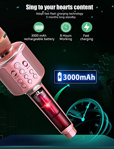 [AUSTRALIA] - Karaoke Wireless Microphone Bluetooth Speaker, Portable Professional Handheld Mic Singing Machine, Reverb/Duet,for Android & iOS Phone/PC and Meeting/KTV/Party/Gift 