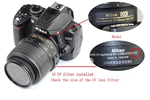 Camera 52mm Lens Cap Center Pinch with Lens Cap Leash Hole Bundle Compatible with Nikon Sony Canon DSLR Cameras & Other DSLR Cameras UV Lens (52mm)- 4 Pack