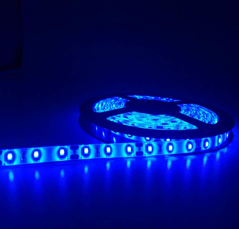 [AUSTRALIA] - Blue LED Strip Light 16ft/5m SMD 2835 300 LEDs 12V Flexible Cuttable LED Tape (No 12V Power Plug/Adapter) Blue 