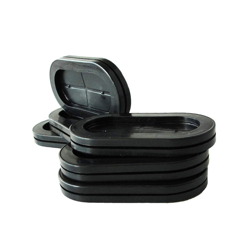 Grommets Synthetic Rubber Grommets Wire Protection,Oval Rubber Grommet, Drill Hole 1.46"-2.95"6-Pack