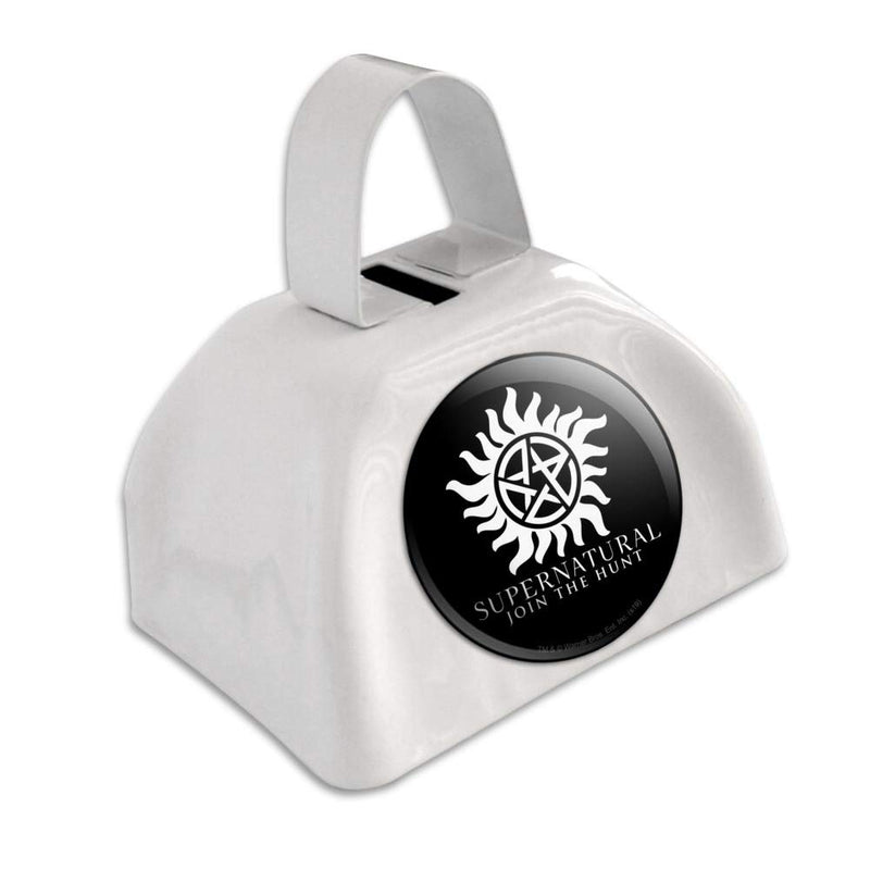 Supernatural Anti Possession Symbol White Metal Cowbell Cow Bell Instrument