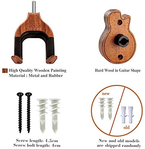 Neboic Guitar Wall Mount, Auto Lock Guitar Wall Hanger, Hard Wood Base Guitar Holder, Guitar Hook, Acoustic, Classical, Electric, Bass Guitar Stand, Guitar Accessories