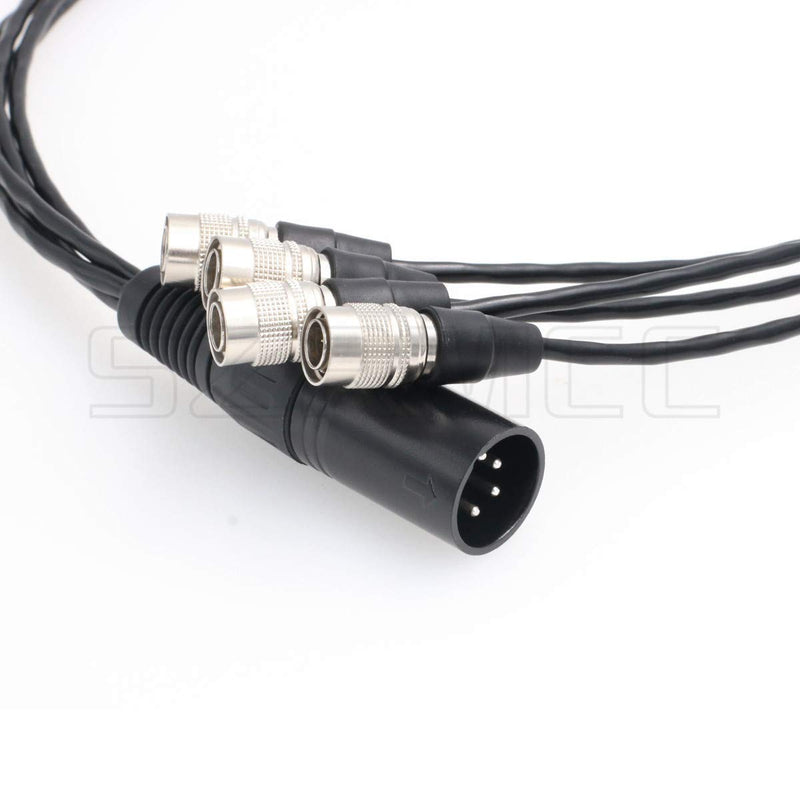 SZRMCC XLR 4 Pin Male to 4 Split Hirose 4 Pin Male Power Cable for Zaxcom Sound Devices 688 664 Zoom F8