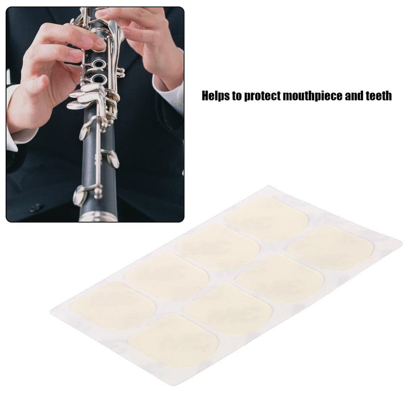 Dilwe Mouthpiece Patches, Mouthpiece Pad Patch Cushion for Soprano Alto Tenor Saxophone Sax Clarinet (Small Oval 0.3mm White)