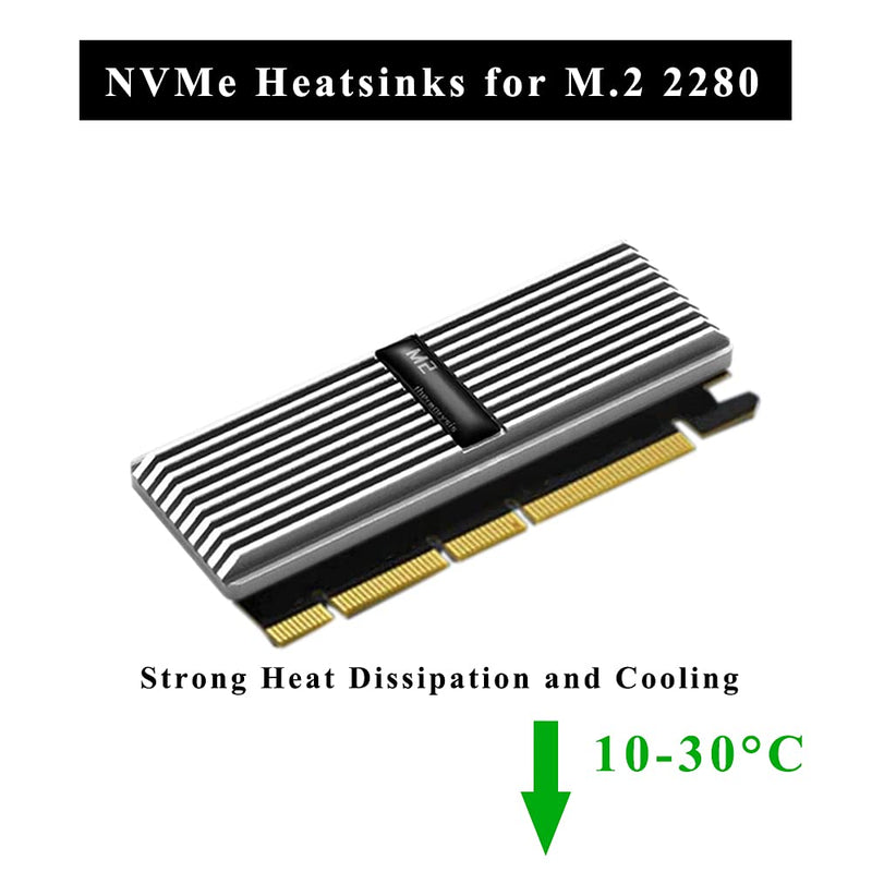 Aimeixin M.2 Heatsink Cooler, Aluminum Heat Sinks with Silicone Thermal Pad for NVMe M.2 2280 SSD (Silver)