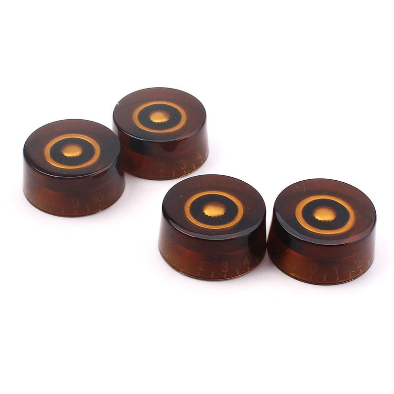 Alnicov Guitar Control Knobs Copper Color Electric Guitar Bass Top Hat Knobs Speed Volume Tone Amp Effect Pedal Control Knobs 4Pcs