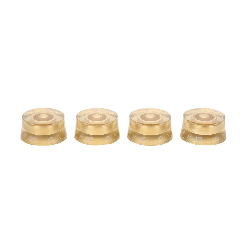 Drfeify Electric Guitars Knobs, 4pcs Guitar Tone Speed Volume Control Knobs Replacement Parts for Les Paul Electric Guitars Gold