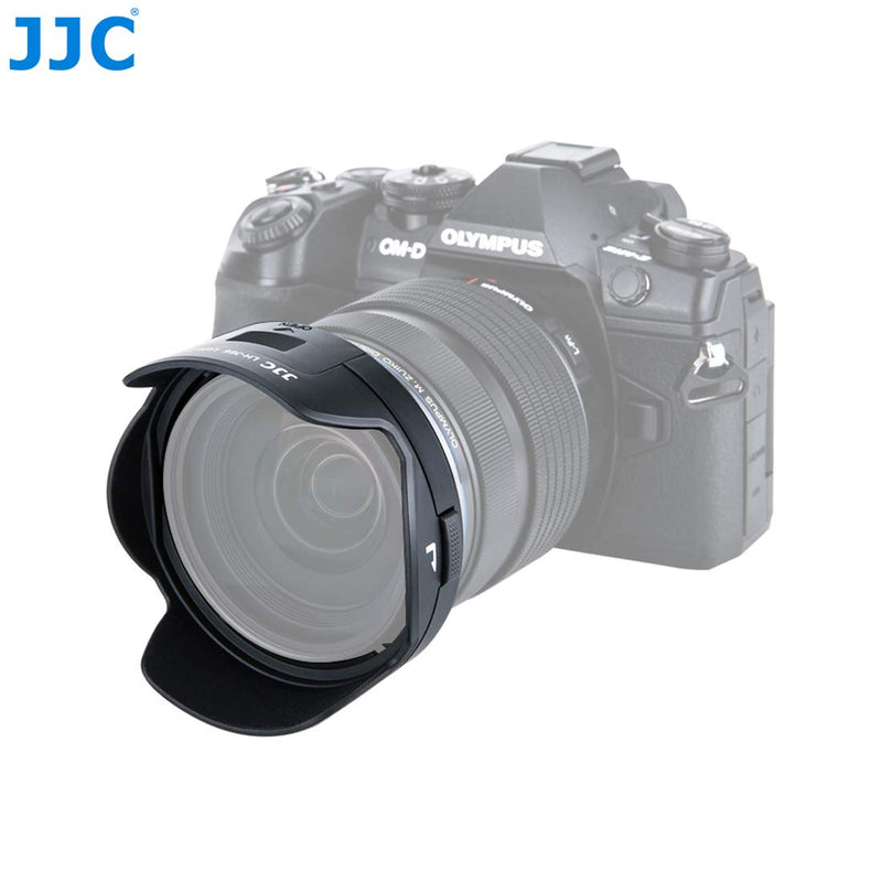 JJC LH-J66 Reversible Dedicated Bayonet Lens Hood for Olympus M. Zuiko Digital ED 12-40mm f/2.8 PRO Lens, Replacement of Olympus LH-66 Lens Hood for Olympus12-40mm f2.8