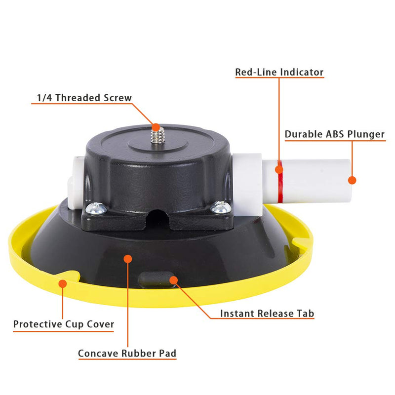 IMT 4.5" Car Camera Mounting Kit Pump Vacuum Suction Cup Mount, Professional Camcorder Vehicle Holder w/ 360° Panorama Ball Head and 180°, DSLR Camera Video Stabilizer Car Sucker Cup Holder 4.5"