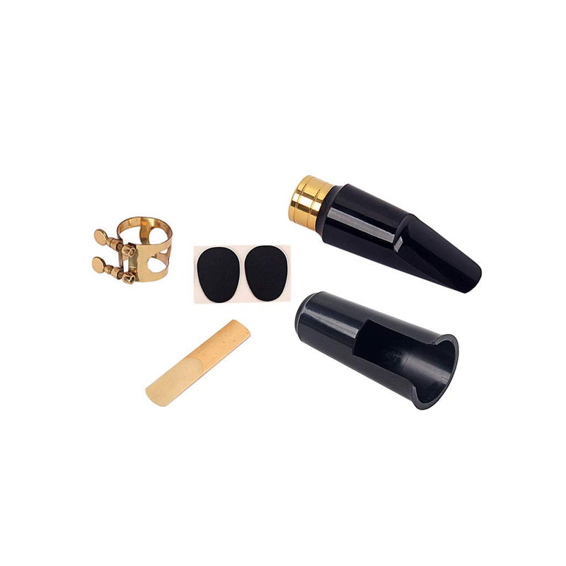 Alnicov Tenor Sax Saxophone Mouthpiece Plastic with Cap Metal Buckle Reed Mouthpiece Patches Pads Cushions