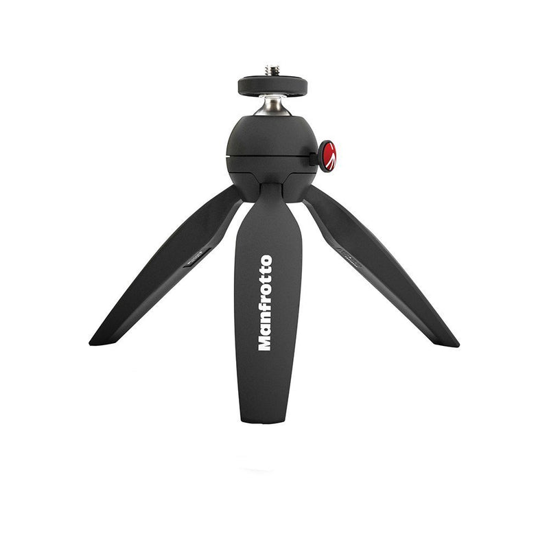 Manfrotto MTPIXI PIXI Mini Tripod, with ZAYKiR Universal Smartphone Tripod Adapter Black