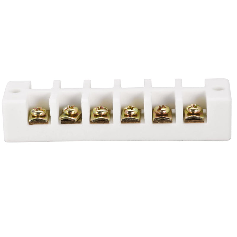 MECCANIXITY Porcelain Ceramic Terminal Block 6 Way High Temperature 96.5x23x20mm for Wire Connector