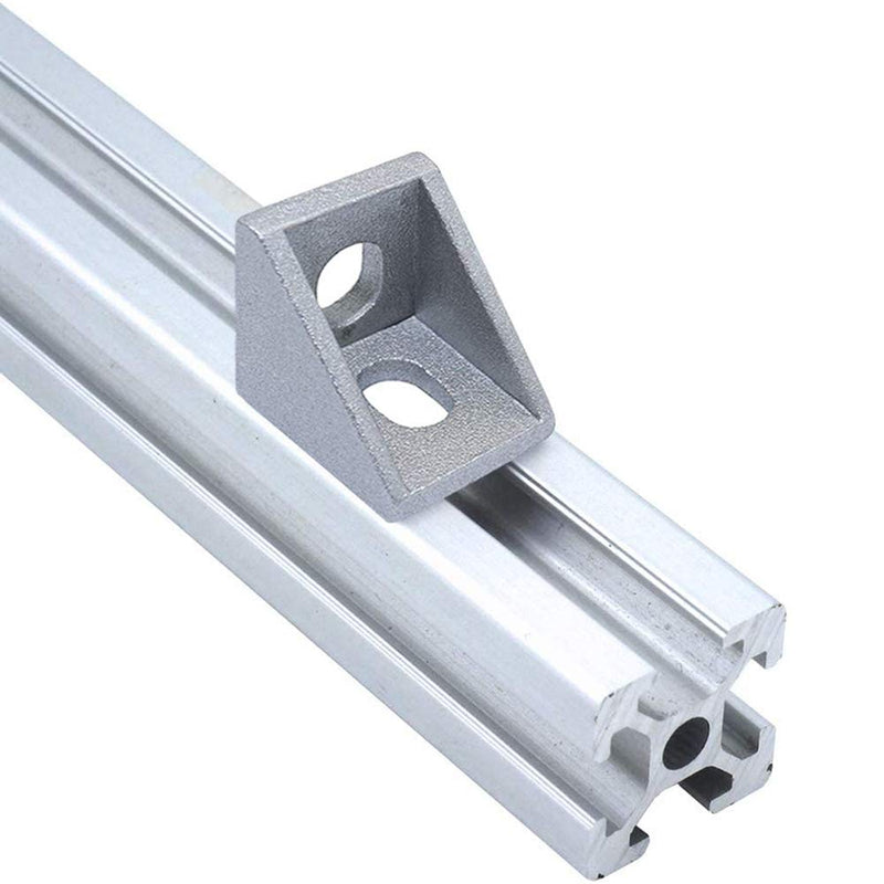 KOOTANS 20pcs 2020 Series Corner Bracket Right Angle 2 Hole Aluminum Brackets Connector for 20x20mm Aluminum Extrusion Profile with Slot 6mm