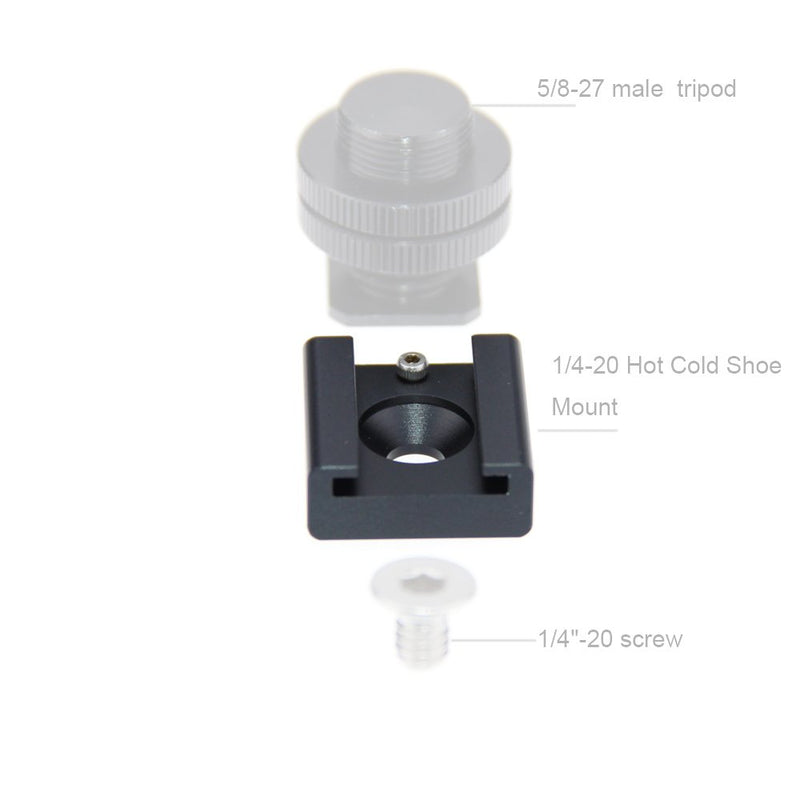 CAMVATE Cold Shoe Mount with 1/4''-20 Hole for Blackmagic Cinema Cameras 1Piece,black-2