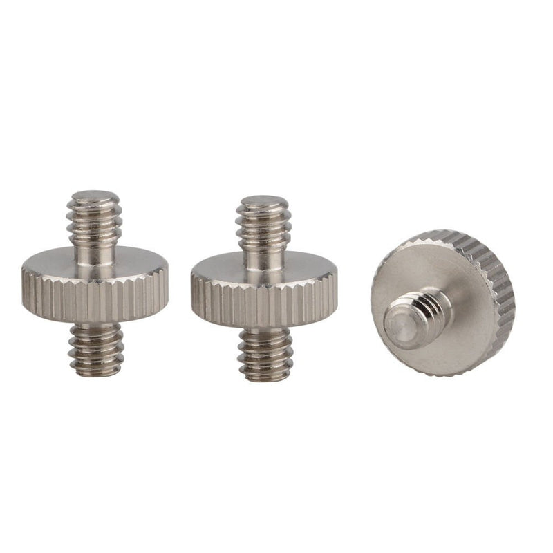 CAMVATE 1/4" Male to 1/4" Male Double-Ended Screw Adapter(3 Pieces)