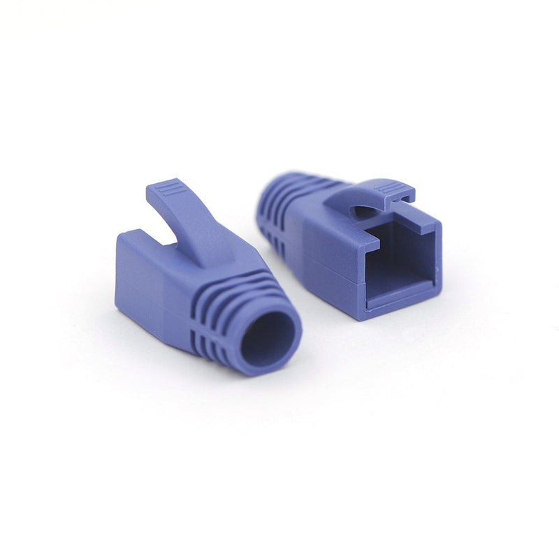VCE 30-Pack Cat6A/Cat7 RJ45 Ethernet Cable Strain Relief Boots, Soft Plastic Cable Cap Connector Plug Cover-Blue Blue