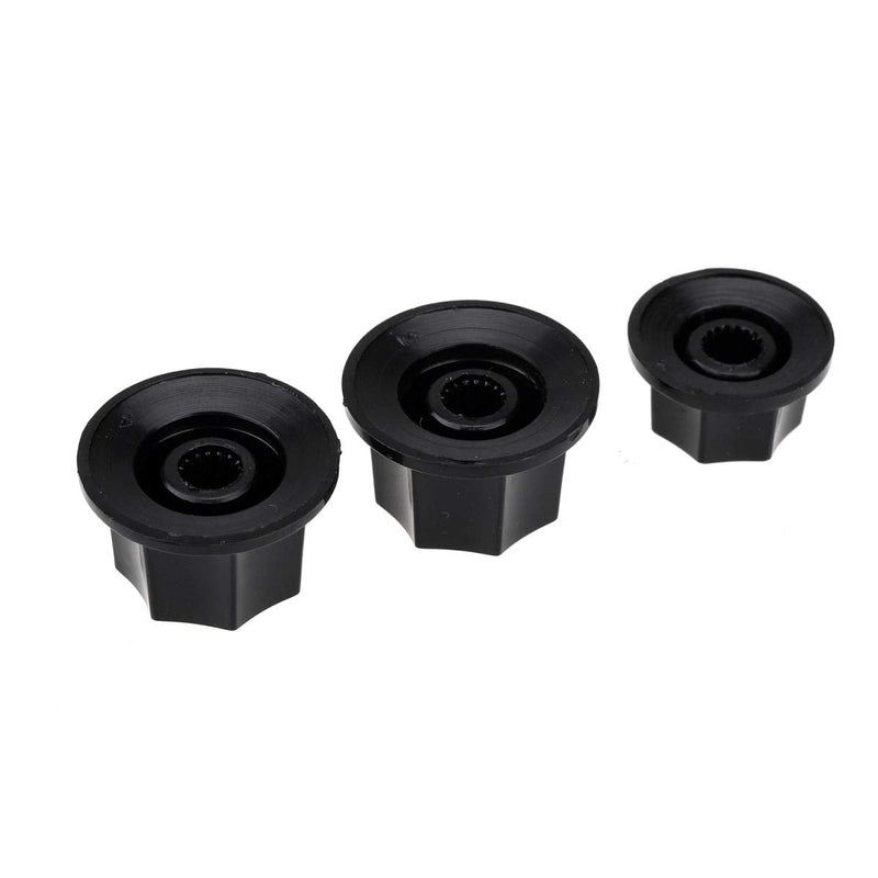 Musiclily Pro Inch Size Jazz Bass Knobs Set for USA CTS Pots Fender JB Style Bass, Black (Set of 3)