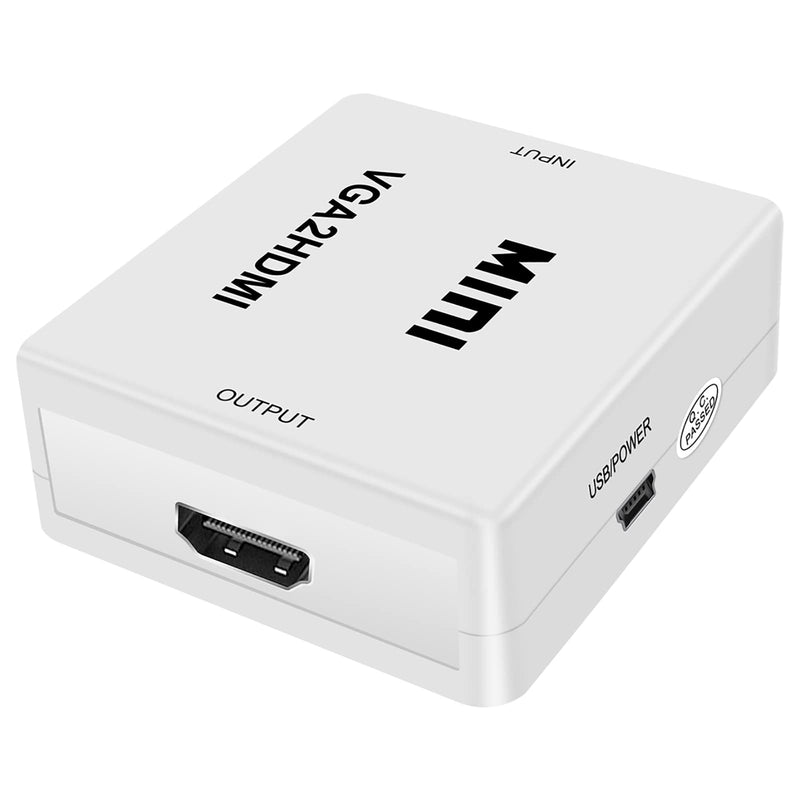 HDSUNWSTD Mini 1080P VGA to HDMI Adapter Converter VGA2HDMI Converter Connector with Audio for PC Laptop to HDTV Projector