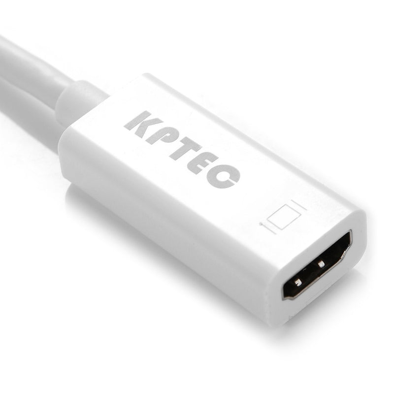 KPTEC Ultimate Mini DP (Thunderbolt) to HDMI Adapter, Compact 1080p Mini Display (mDP) Converter for MacBook Air, MacBook Pro, iMac, iMac Mini, Surface Pro Series - White Mini DP to HDMI(Female)