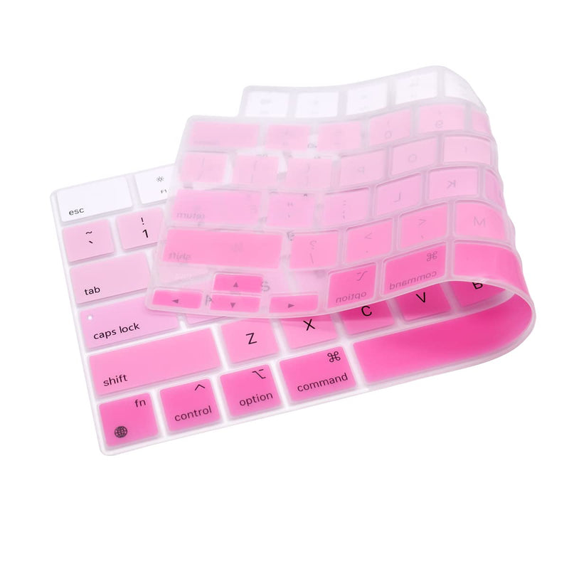 MMDW Silicone Keyboard Cover for MacBook 2023 15Air A2941/2023 Pro14 A2779/Pro16 A2780/2022 Air 13 M2 A2681/2021 Pro 14" 16" A2442 A2485 & MacBook Air/Pro Retina, 13-13.3" Notebook GD pink
