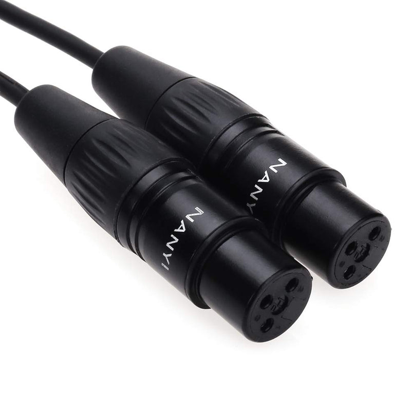 NANYI 3.5mm to 2XLR Microphone Splitter Audio Cables, TRS Stereo Male to Two XLR Female Interconnect Audio Microphone Cable, Y Splitter Adapter Cable -3 Meters