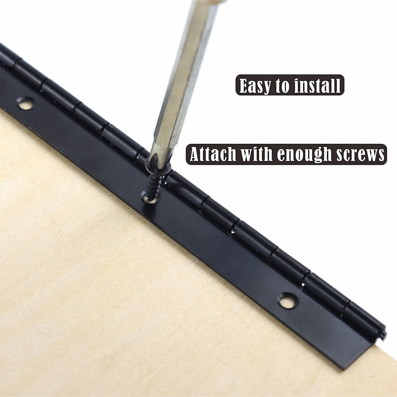 4PCS Piano Hinges for Cabinet Hinges Heavy Duty 6Inch Continuous Hinges Sliver Stainless Steel 304 Long Hinges Door Hinges (4pack 6 inch(Black)) 4pack 6 inch(Black)