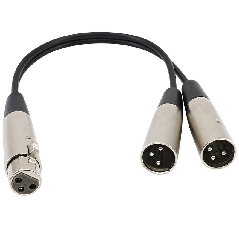 [AUSTRALIA] - XLR Splitter Cable 1 ft, Yeung Qee 3 Pin XLR Female to Dual XLR Male Y- Cable Balanced Microphone Splitter Cord Audio Adaptor 