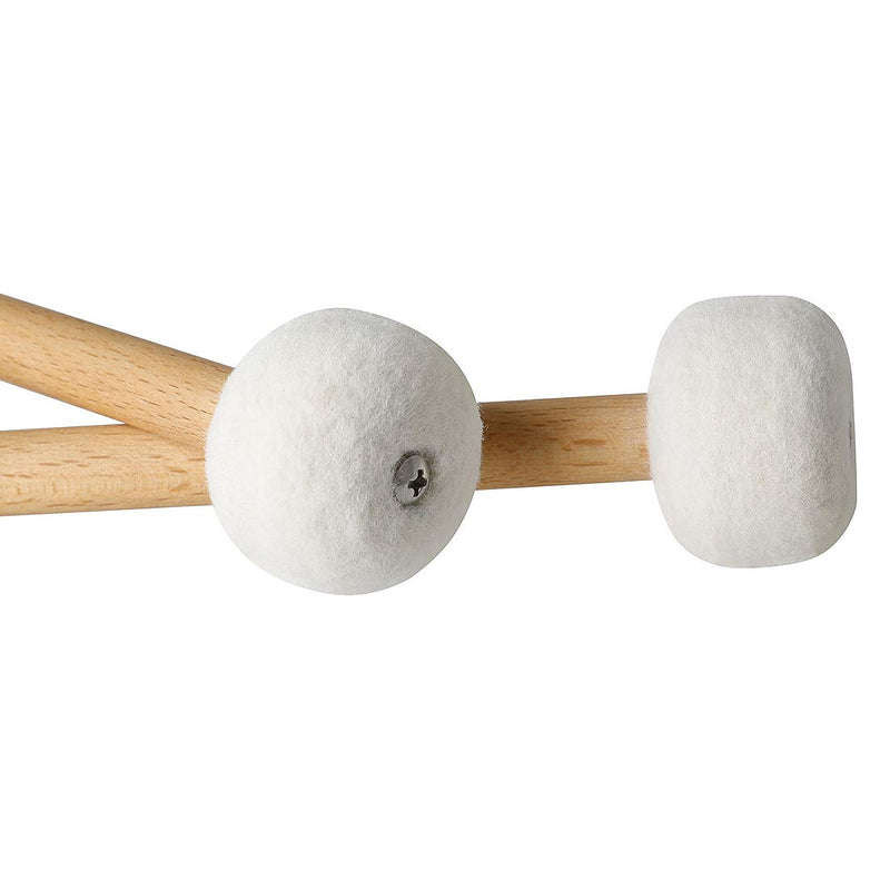 Hacbop 2 Pieces Double Head Drum Cymbal Gong Mallet Soft Hammer Sticks Mallets Rods Felt Hammer 385mm